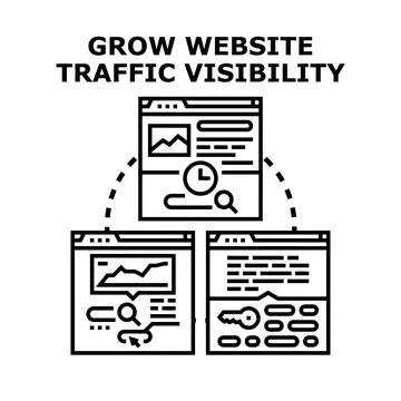 Optimizing website traffic and visibility for online business Stock Illustration