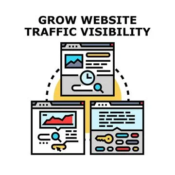 Optimizing website traffic and visibility for online business Stock Illustration
