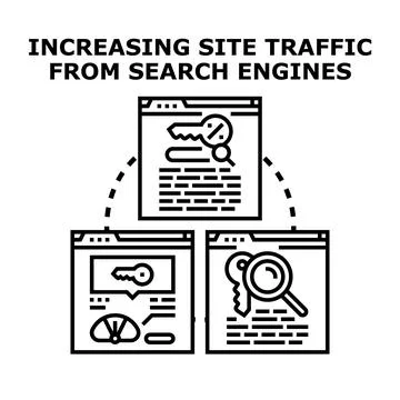 Optimizing website traffic through search engine strategy Illustrazione stock