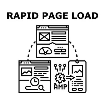 Optimizing websites for rapid page load speed Stock Illustration