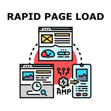 Optimizing websites for rapid page load speed Illustrazione stock