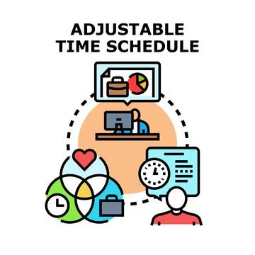 Optimizing work life balance with adjustable time management schedule Stock Illustration