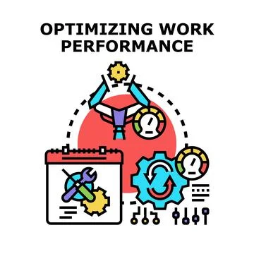 Optimizing work performance process improving business efficiency イラスト素材