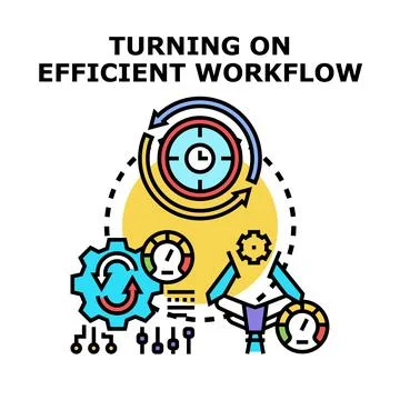 Optimizing workflow cycle for business efficiency achieving Illustrazione stock