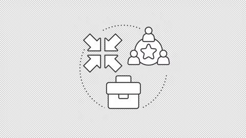 Optimizing workflow efficiency animated line concept icon set Stock Footage 346720349