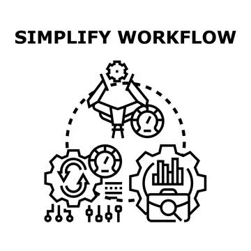 Optimizing workflow efficiency with streamlined business processes Stock Illustration