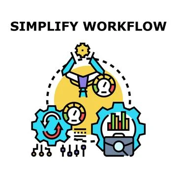 Optimizing workflow efficiency with streamlined business processes Stock Illustration