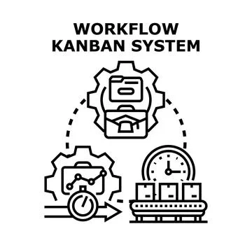 Optimizing workflow kanban system with business process management 스톡 일러스트