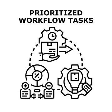 Optimizing workflow tasks with prioritization and strategic planning Stock Illustration