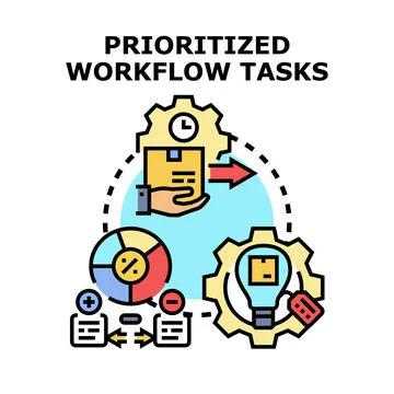 Optimizing workflow tasks with prioritization and strategic planning Stock Illustration
