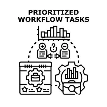 Optimizing workflow tasks with priority management process 스톡 일러스트