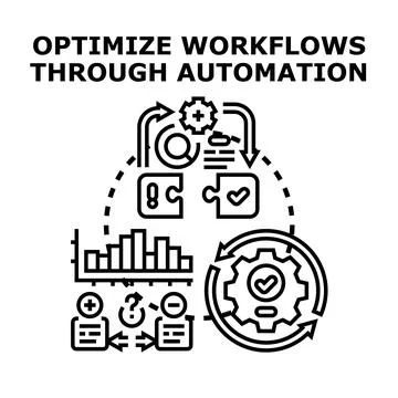 Optimizing workflow using automation technology concept イラスト素材