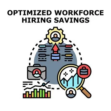 Optimizing workforce hiring and talent acquisition for savings Stockillustratie