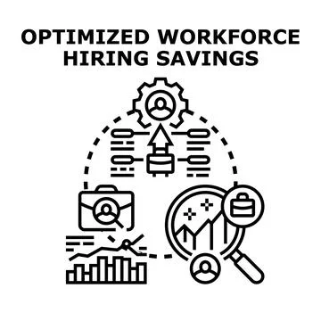Optimizing workforce hiring and talent acquisition for savings Stock Illustration