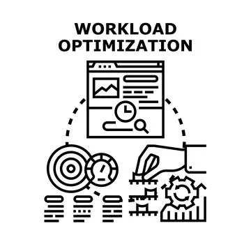 Optimizing workload managing task performance and efficiency Stock Illustration