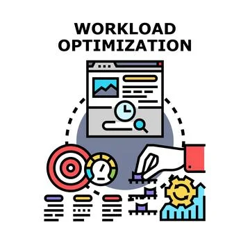 Optimizing workload managing task performance and efficiency Stock Illustration