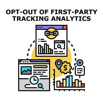 Opting out of first party tracking analytics concept Illustrazione stock