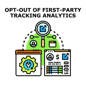 Opting out of first party tracking analytics and data Stock Illustration