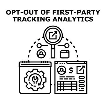 Opting out of first party tracking analytics and data Stock Illustration