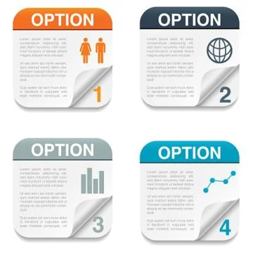 Option Backgrounds with Folding Paper Corner Stock Illustration