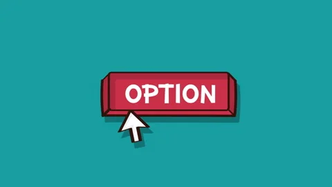 Option button animation in retro style. green background. Stock Footage 297362848