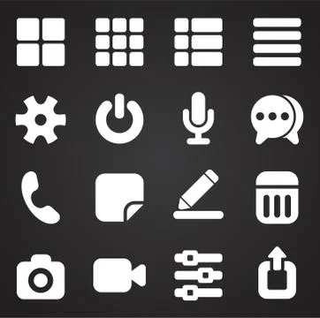 Option button icons set on background for graphic and web design. Simple イラスト素材