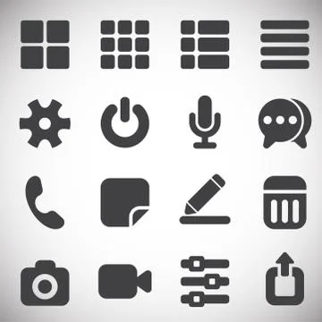 Option button icons set on background for graphic and web design. Simple Stock Illustration
