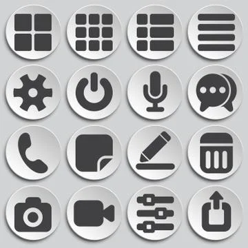 Option button icons set on background for graphic and web design. Simple イラスト素材