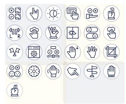 Option Complete Vector Package with 25 64x64 Regular Line Pixel Optimized Ico Stock Illustration