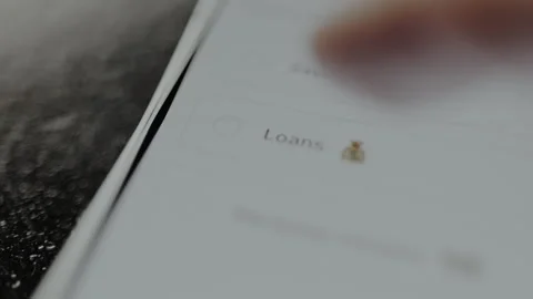 Option for Loans within a mobile banking application Stock Footage 328879918