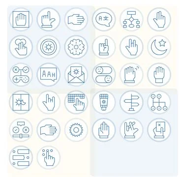 Option Pixel Optimized Vector Set with 32 64x64 Thin Line Icons Stock Illustration