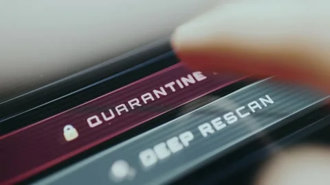 Option Quarantine Email has been selected to delete suspicious messages Video stock 334931830