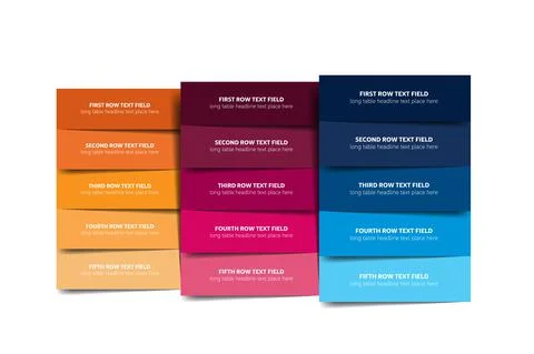 Option template, table, schedule, banner. Step by step infographic. Stock Illustration