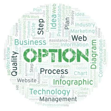 Option typography word cloud create with the text only. Stockillustratie