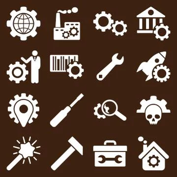 Options and service tools icon set 스톡 일러스트