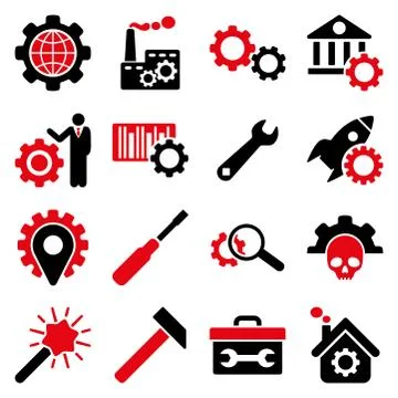 Options and service tools icon set 스톡 일러스트