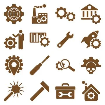 Options and service tools icon set Illustrazione stock