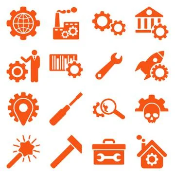 Options and service tools icon set 스톡 일러스트