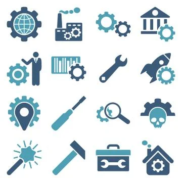 Options and service tools icon set Stock Illustration