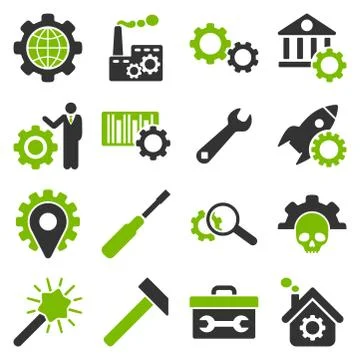 Options and service tools icon set Stock Illustration
