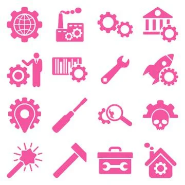 Options and service tools icon set Stock Illustration