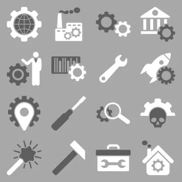 Options and service tools icon set Illustrazione stock