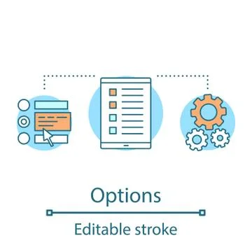 Options and settings concept icon Illustrazione stock