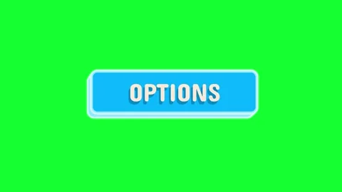 OPTIONS button 3D click animation on green screen background. Modern cyan g.. Stock Footage 341492644