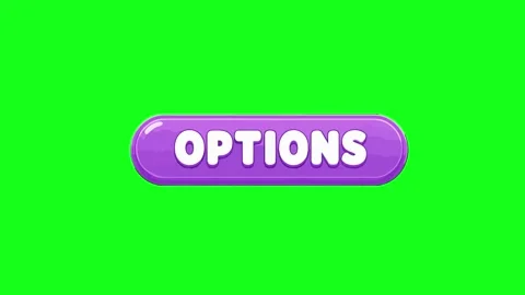 Options button animated purple oval UI button bouncing and clicking motion .. Stock Footage 341906230