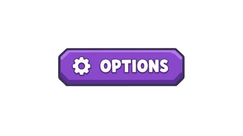Options button animated purple UI button with gear settings icon bouncing 4.. Stock Footage 341906228