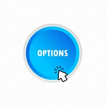 Options button with cursor. Vector on isolated white background. EPS 10 Stock Illustration