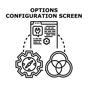 Options configuration screen for digital control settings Illustrazione stock