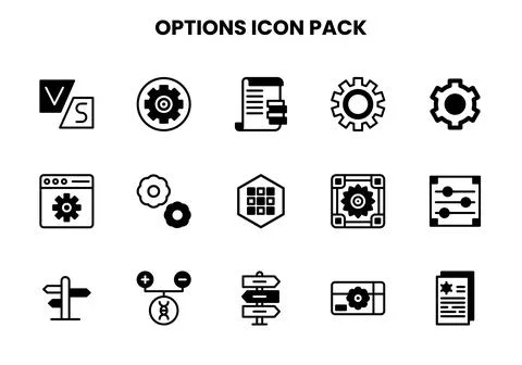 Options DuoTone Graphics Icons Pack Stock Illustration