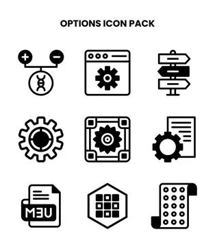 Options DuoTone Vector Icons Pack Stock Illustration